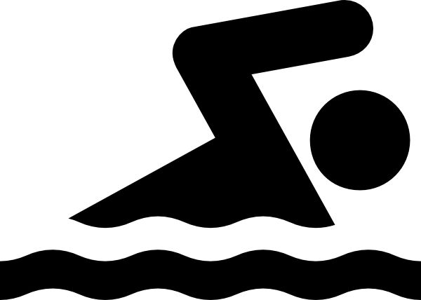 White Swimmer Logo Clip Art. 