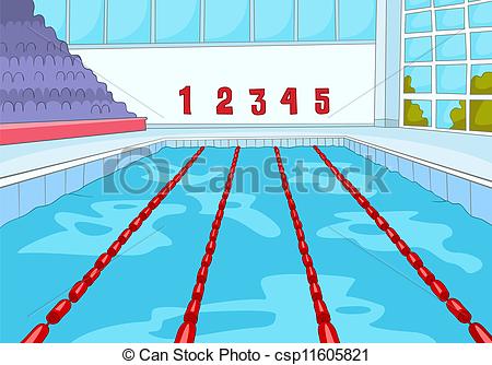 ... Swimming Pool. Cartoon Background. Vector Illustration EPS.