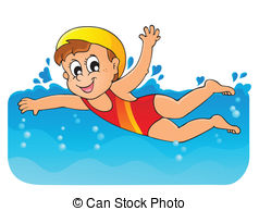 Illustration of Kids Swimming