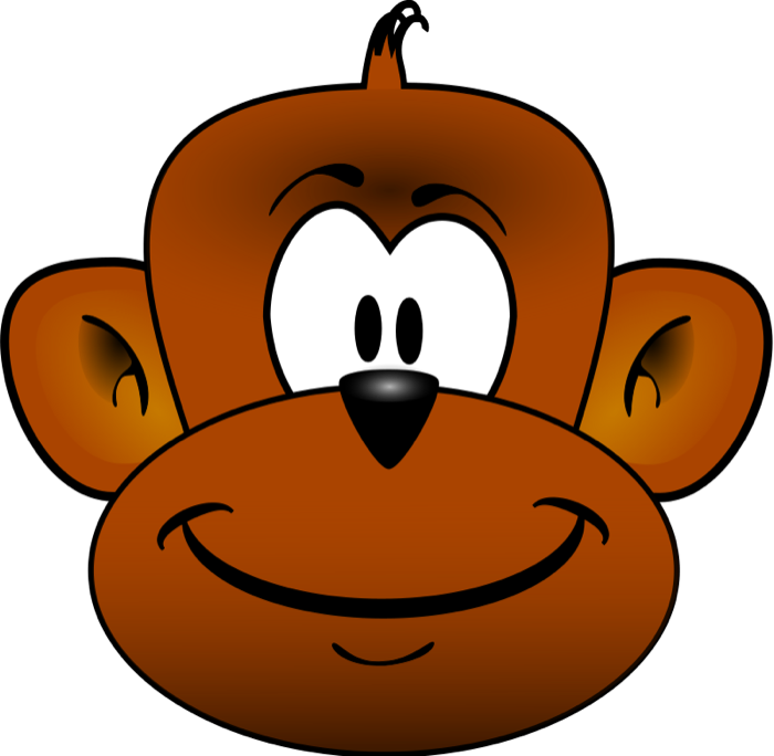 swinging monkey clipart black - Monkey Face Clip Art