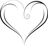 Swirly Heart Clipart - Wedding Heart Clipart