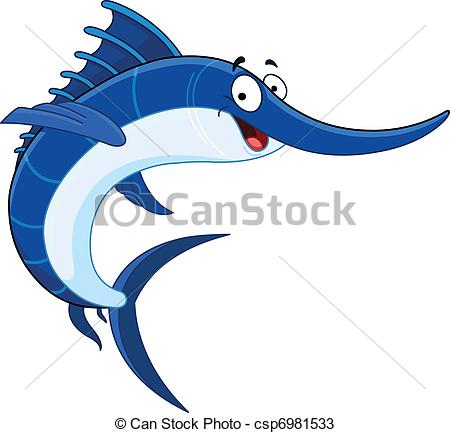 Swordfish - Cartoon swordfish - Swordfish Clipart