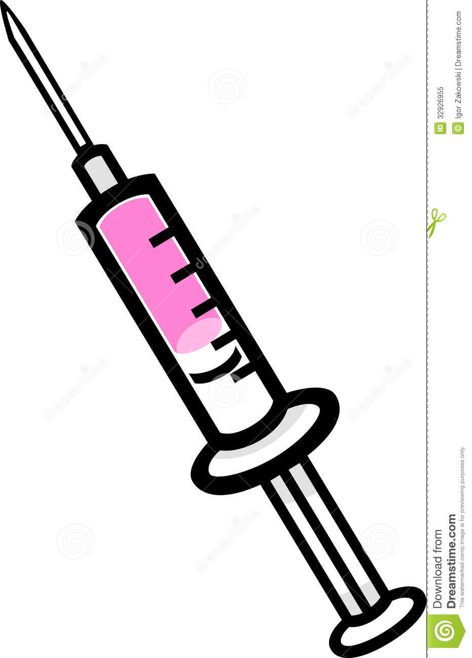 Syringe clip art cartoon illu - Syringe Clipart