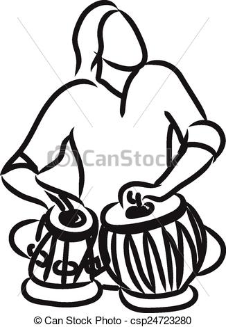 Indian musician playing tabla - csp24723280
