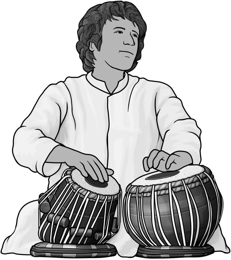 Indian musician playing tabla