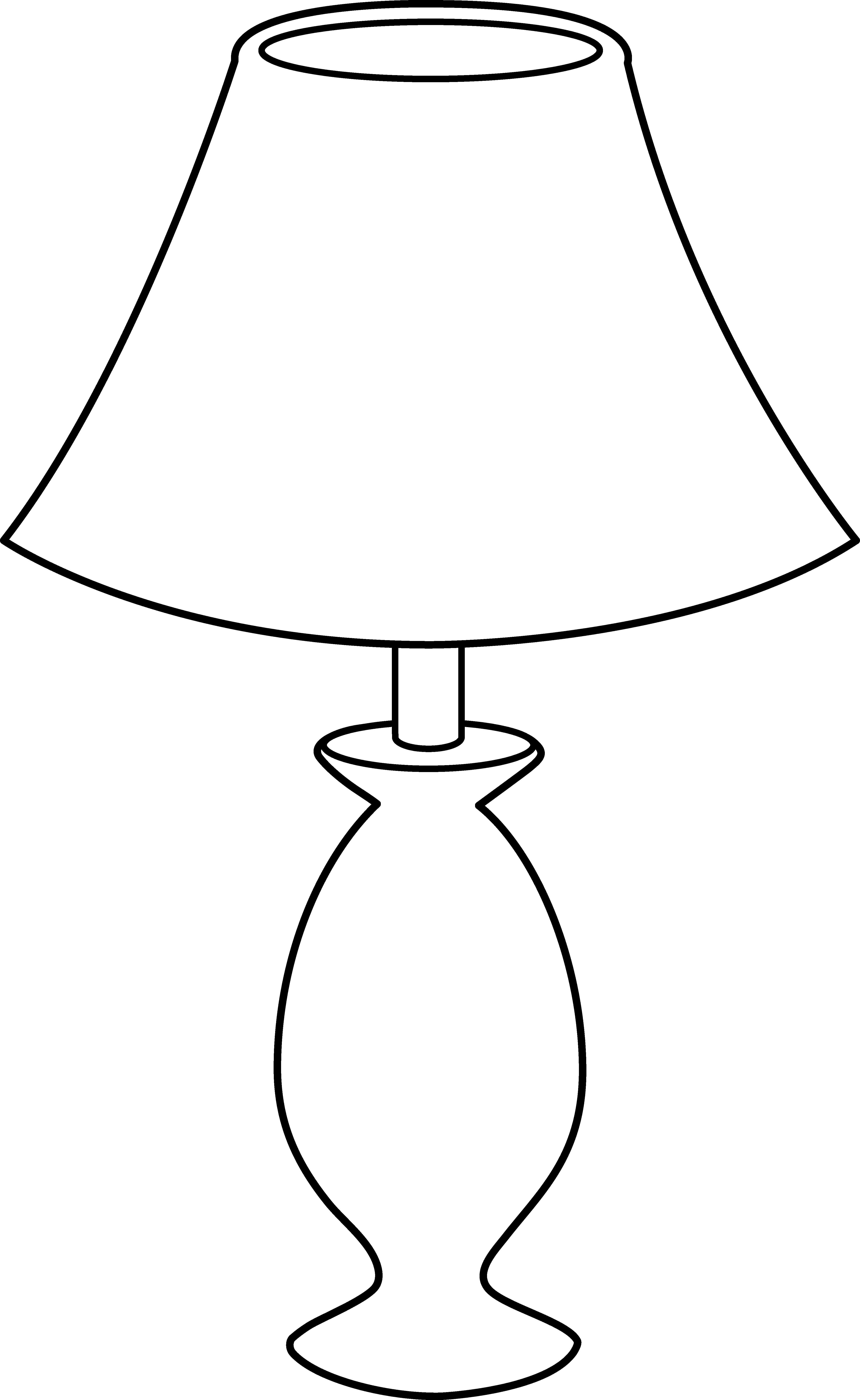 table clipart black and white - Clip Art Lamp