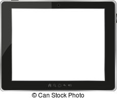 . ClipartLook.com Black generic tablet pc on white background. vector