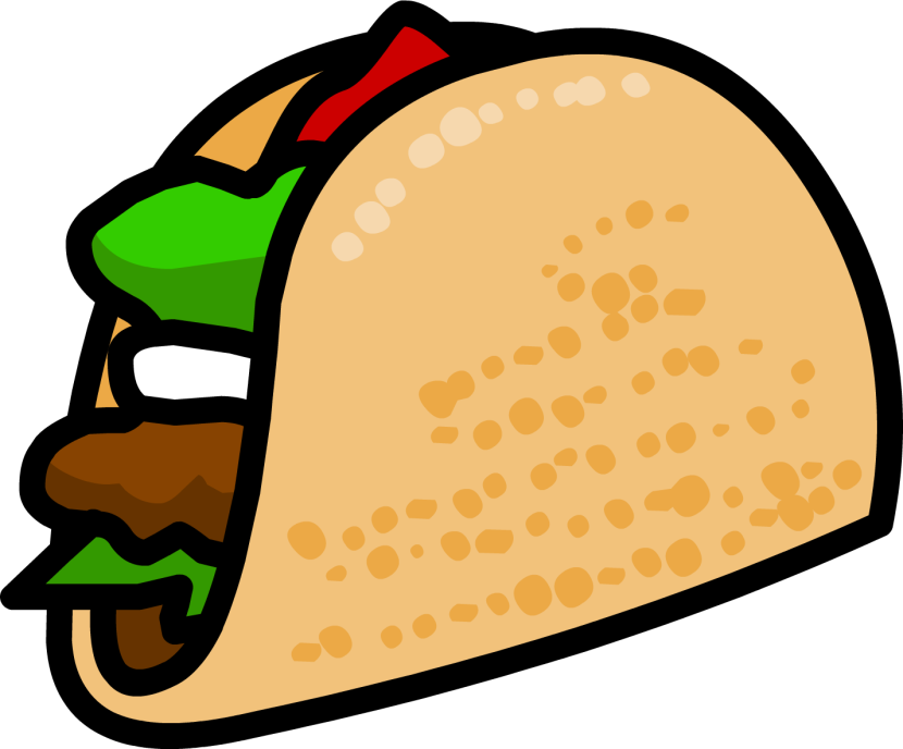 Meat taco clipart on the plat
