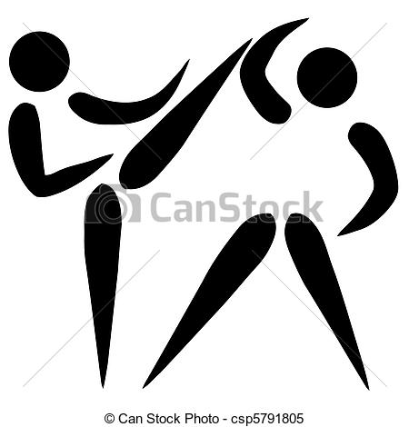 ... Taekwondo sign - Black silhouetted karate or taekwondo sign.