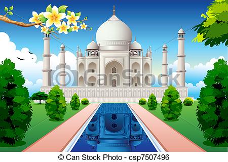 Front View of Taj Mahal - csp7507496