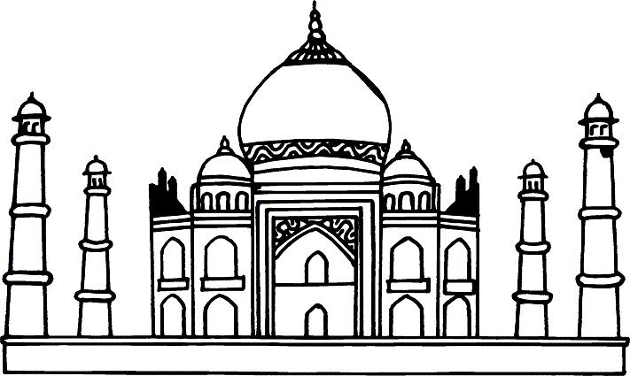 Taj Mahal In Color Clip Art G