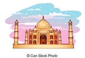 ... Taj Mahal - Illustration of Taj Mahal with blue purple sky