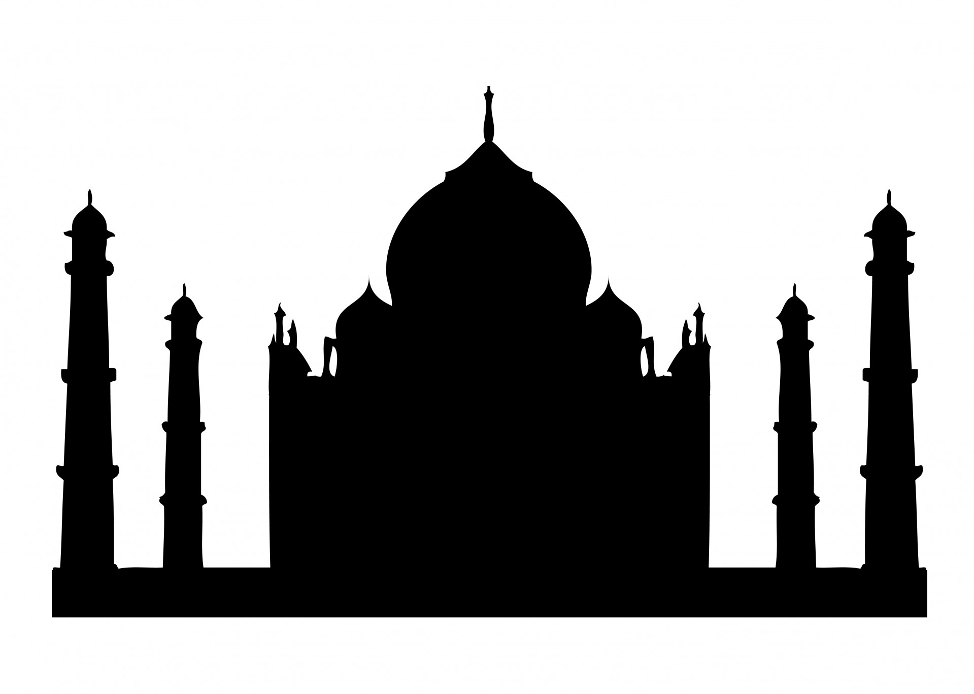 Taj Mahal Silhouette Clipart - Taj Mahal Clipart