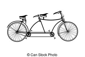 Tandem bicycle Stock Illustra - Tandem Bike Clipart
