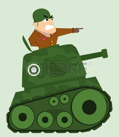 Cartoon tank with army soldie - Tank Clipart