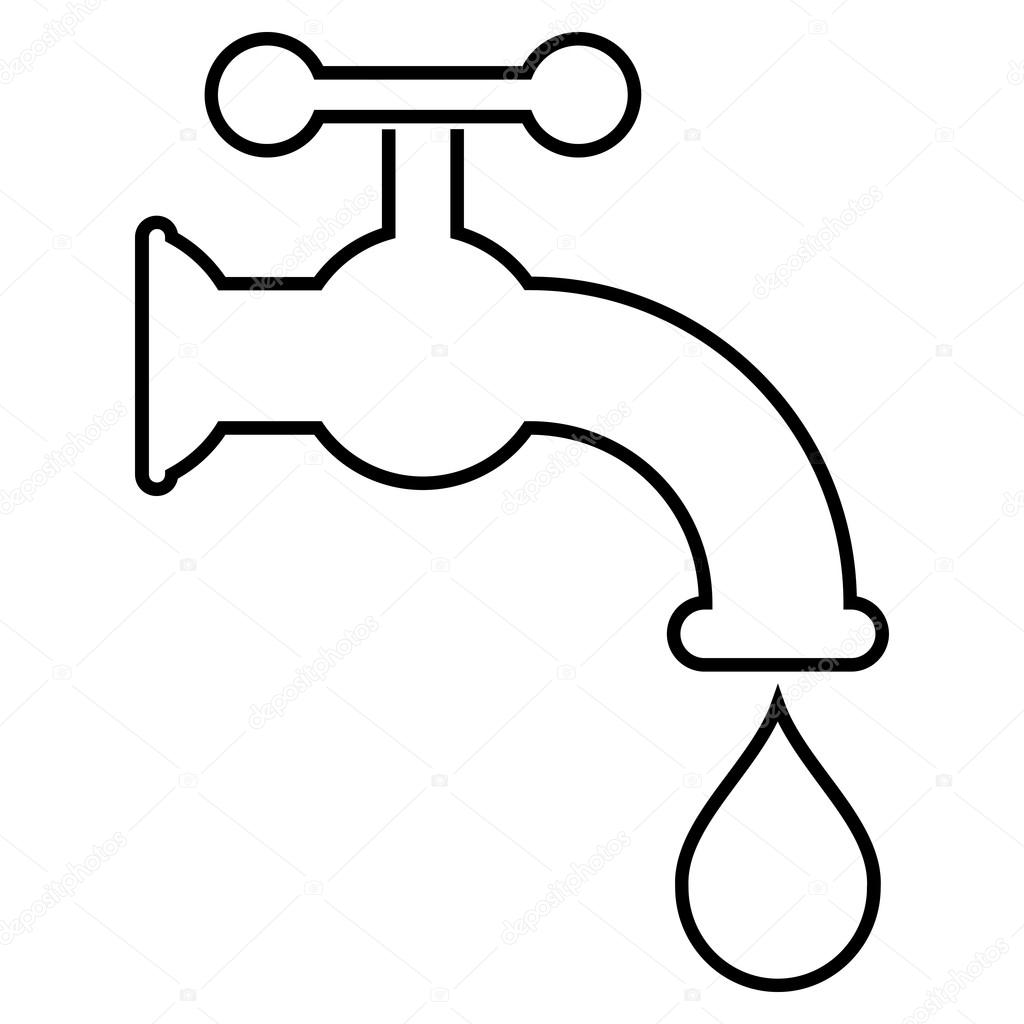 Water tap icon; Tap dripping 