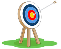 Target Archery With Arrow In The Middle Size: 100 Kb