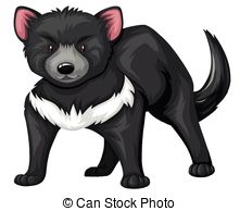 ... Tasmanian devil with black fur illustration