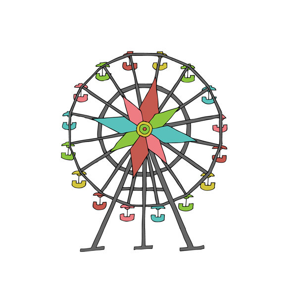 Tattly™ Designy Temporary T - Ferris Wheel Clip Art
