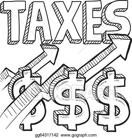 Taxes increasing sketch - Tax Clipart