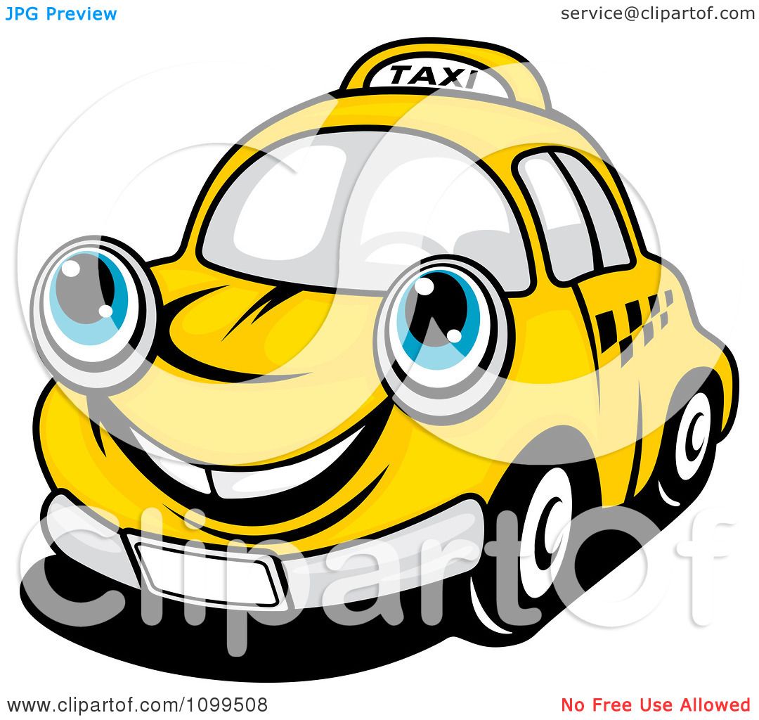 Clipart Happy Yellow Taxi Cab Smiling - Royalty Free Vector Illustration by  Vector Tradition SM