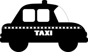 Taxi Clipart Image: Cartoon taxicab with the word u0027taxiu0027 on the side