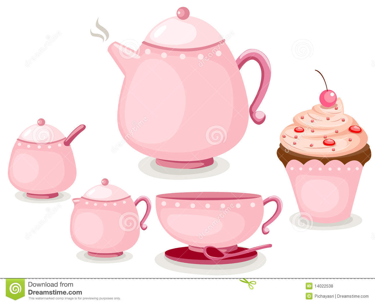 Coffee set or tea set and cup - Tea Set Clipart