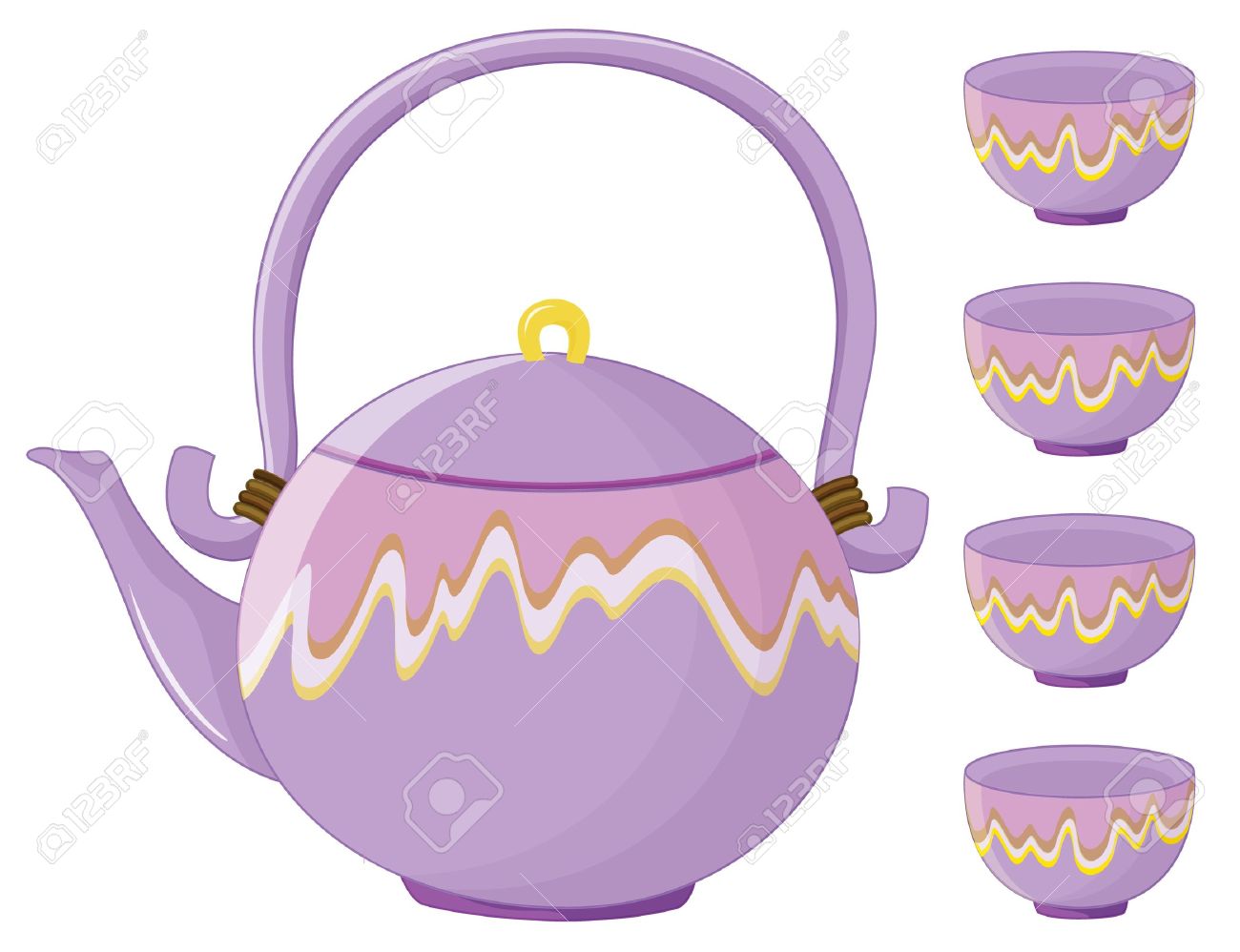 Illustration of an asian tea  - Tea Set Clipart