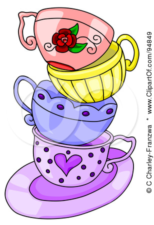 Purple Tea Set Clipart #1