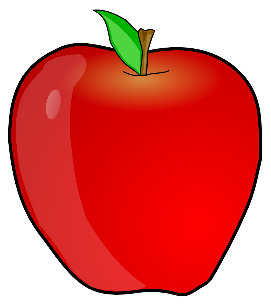 apple clipart black and white