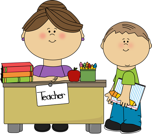 Teacher And Student Clip Art Image Teacher And Student At A Desk