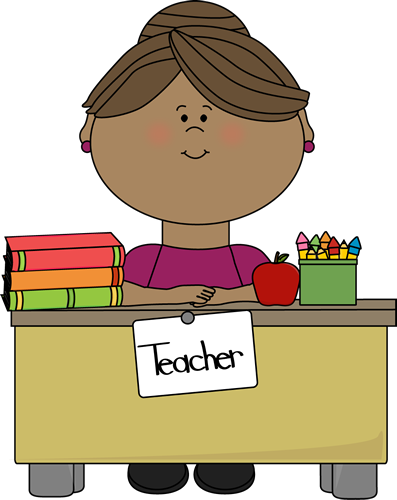Teacher at a Desk - Free Teacher Clipart