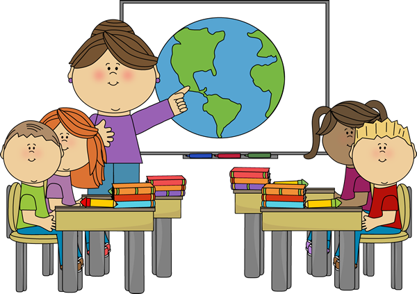 Teacher at Smartboard with Cl - Teacher And Student Clipart