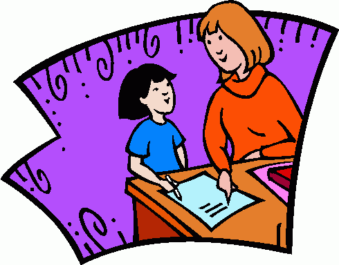 Teacher Helping Student Clipa - Teacher And Student Clipart