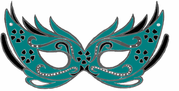 Teal Masquerade Mask Clip Art at Clker clipartall.com - vector clip art .