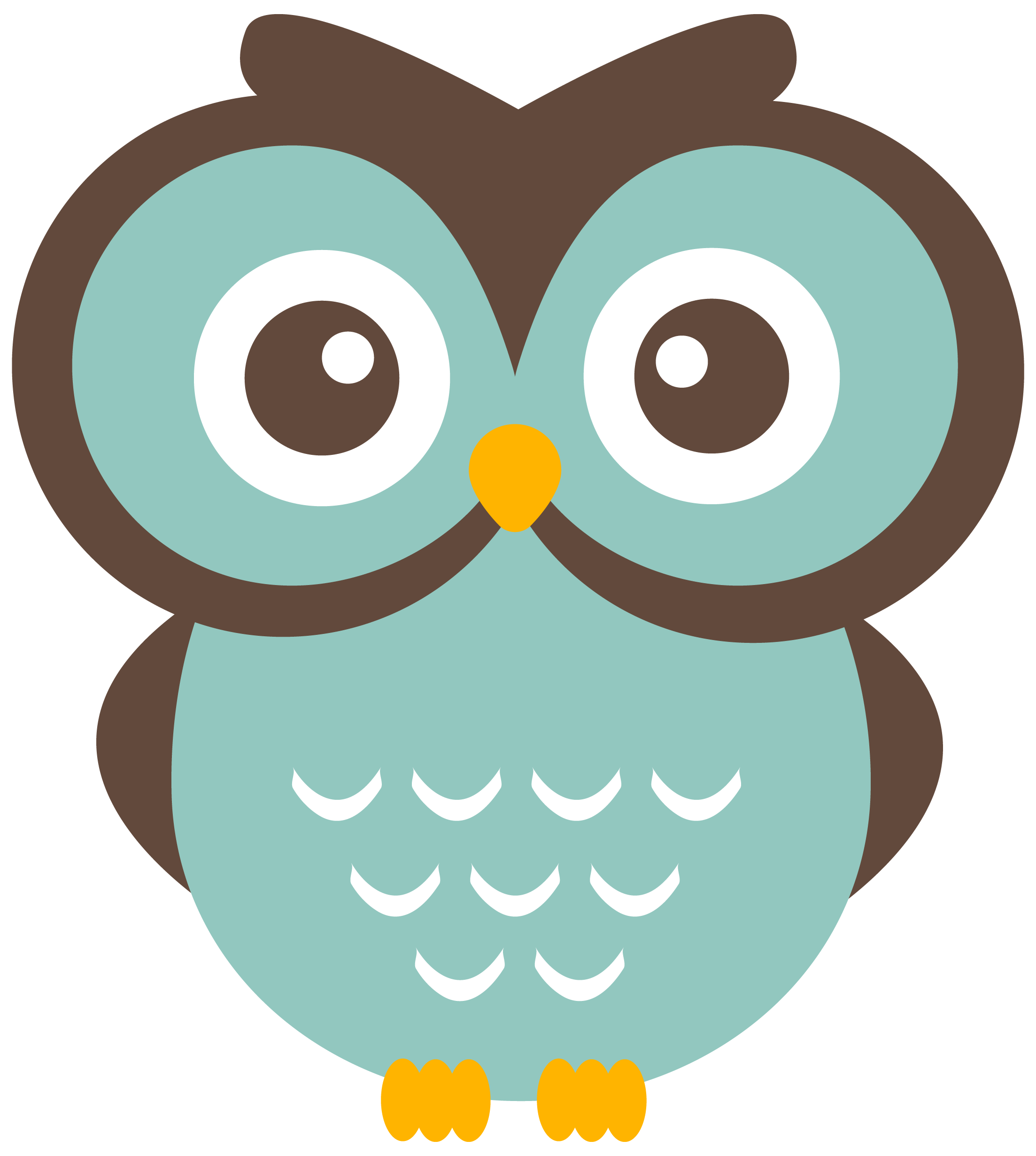 Teal owl clipart