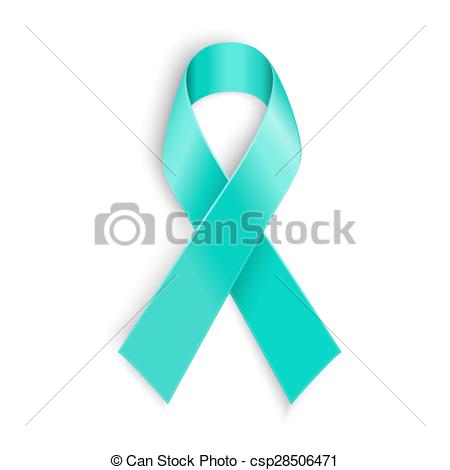 ... Teal ribbon symbol of scleroderma, ovarian cancer, food.