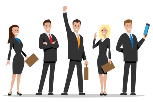 Business team people vector art illustration