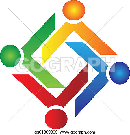 ... Teamwork charity people logo vector