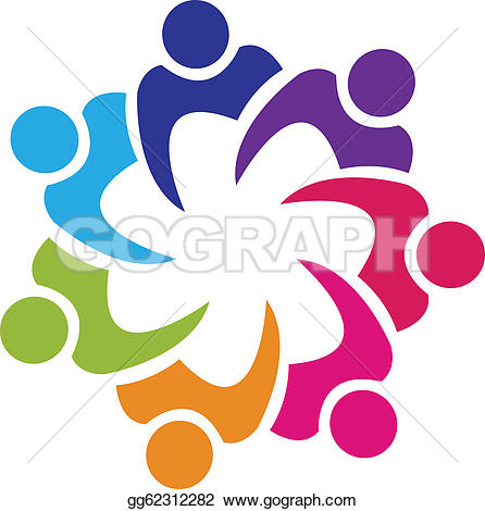 Teamwork typography u0026middot; Teamwork union people logo vector