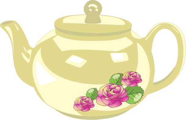 Elegant Pink Tea Pot Clipart 