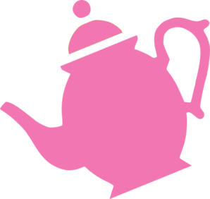 Pink and green teapot clipart
