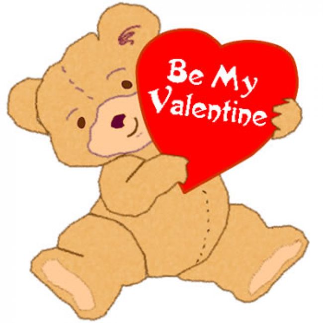 Teddy Bear Says Be My Valenti - Valentine Day Clipart