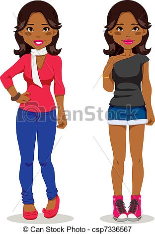 Teenage Girl In Casual Csp7336567 Search Clipart Illustration