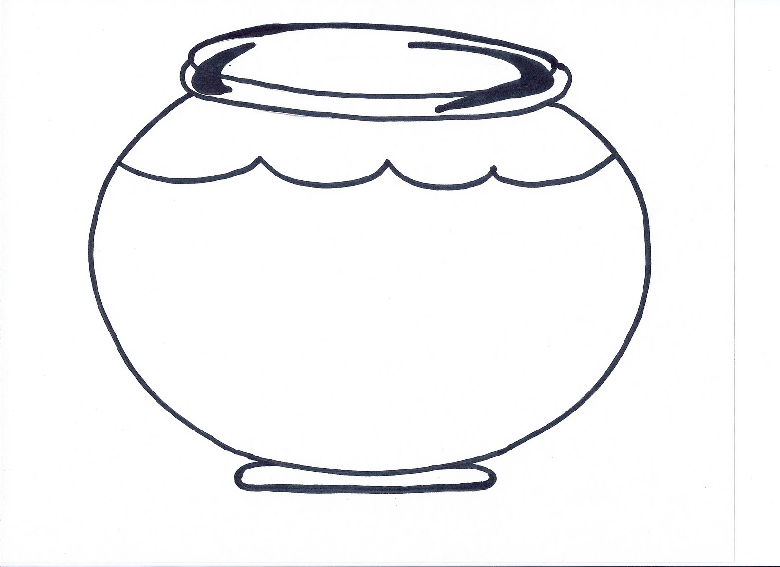Template of fish bowl clipart