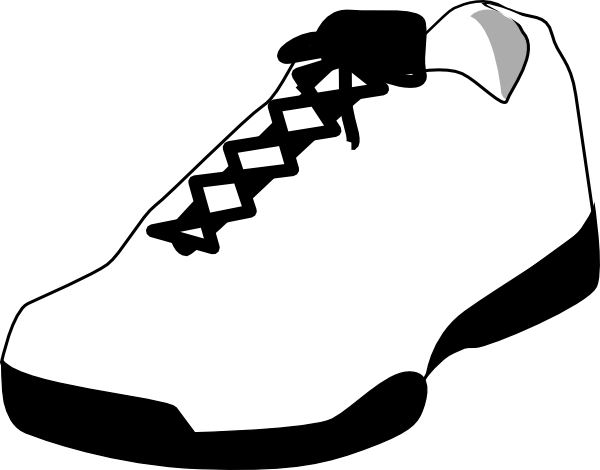 tennis shoes clipart black and white