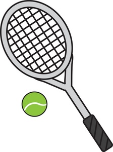 Tennis ball and racket clip .
