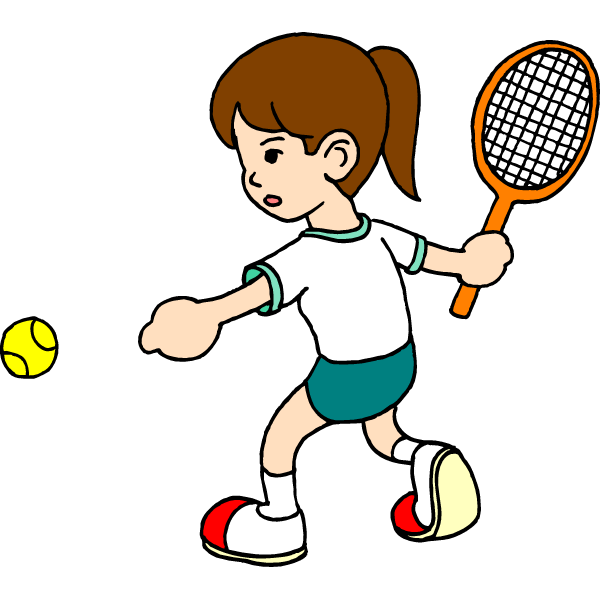 Tennis clipart black and whit