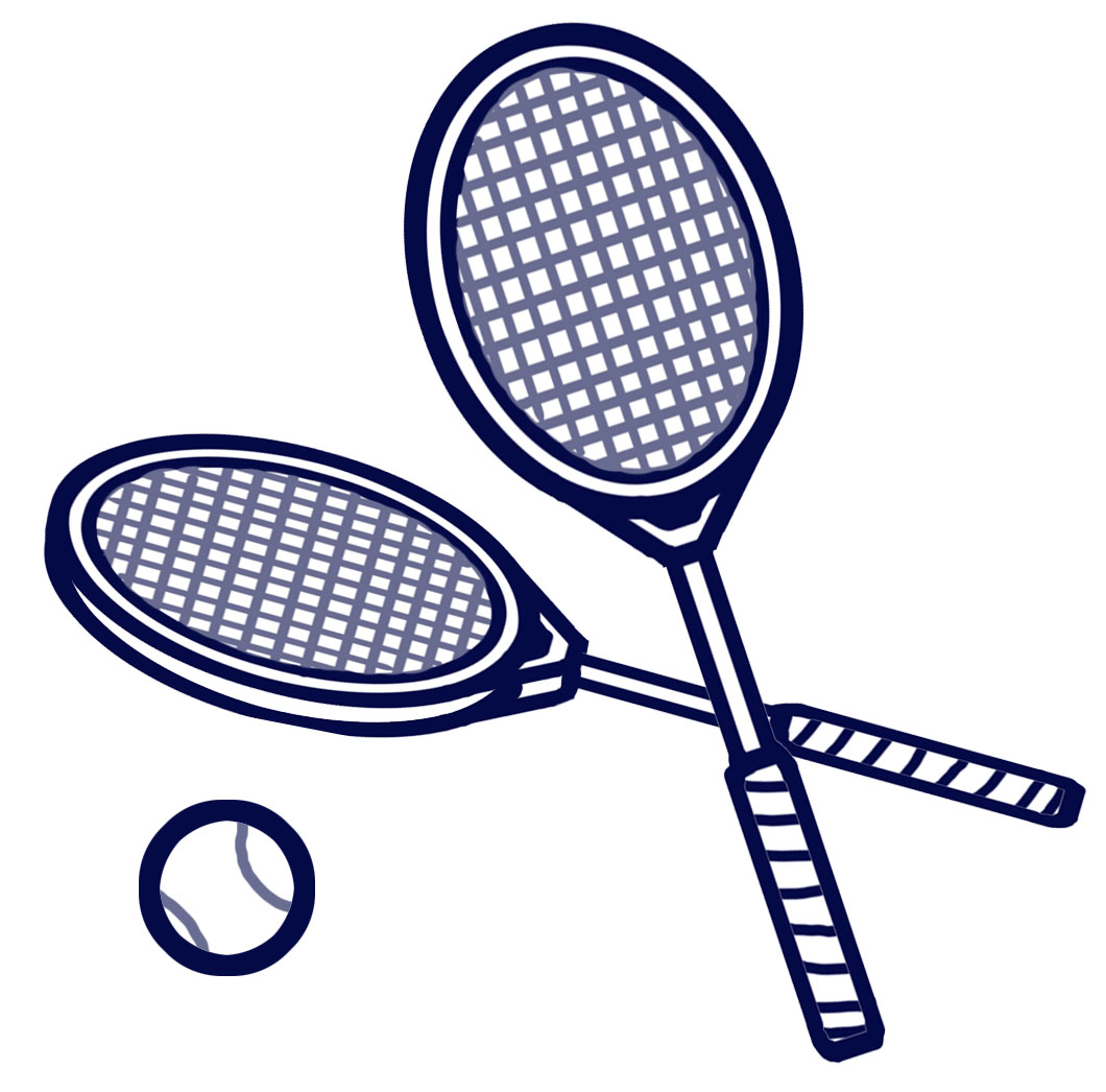 Crossed tennis racket clipart