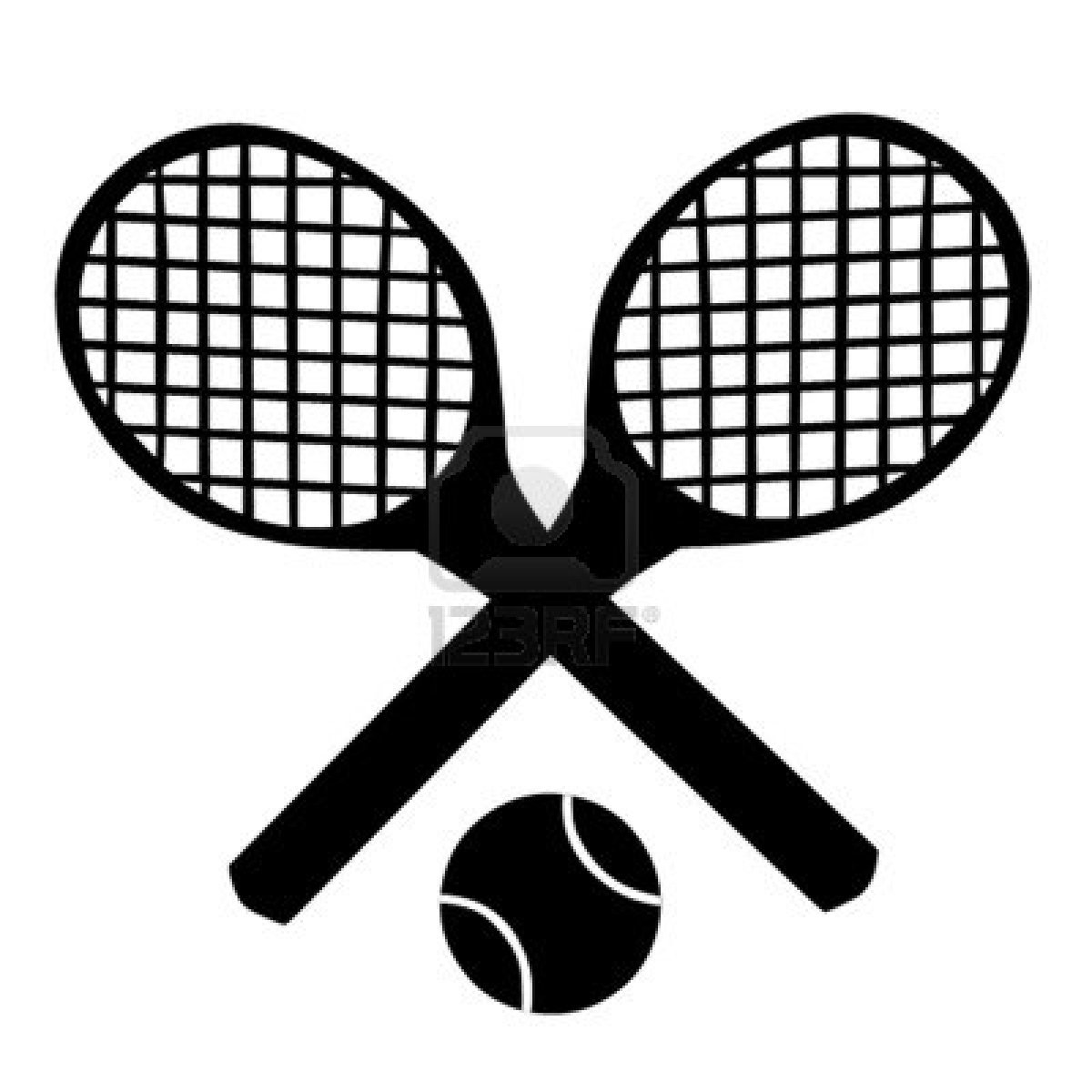 Tennis racket black and white